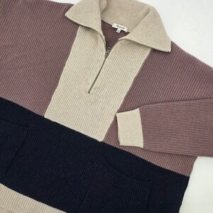 MADEWELL GLENBROOK 1/2 ZIP PULLOVER SWEATER WOMENS 2XL XXL COLORBLOCK BOXY WOOL